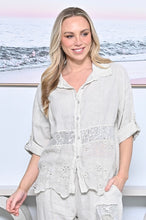 Load image into Gallery viewer, Sequin Linen Shirt - Sand