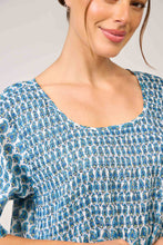 Load image into Gallery viewer, Shirred Bodice Nightie With Short Sleeve - Blue Floral