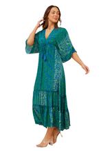 Load image into Gallery viewer, Chandra Boho Maxi Dress - Green/Blue