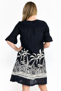 Hannah Boho Tunic - Mono Boarder Navy