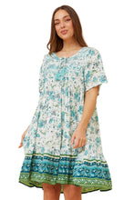 Load image into Gallery viewer, Honda Boho Short Dress - Paisley Spearmint Print