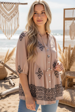 Load image into Gallery viewer, Willow Embroidered Top - Beige/Black