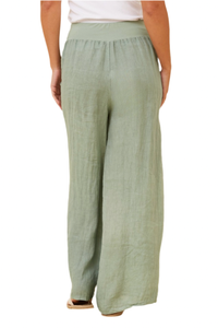 Cian Linen Sequin Pants - Sage