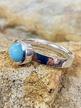 Load image into Gallery viewer, Sterling Silver Round Ring - Larimar