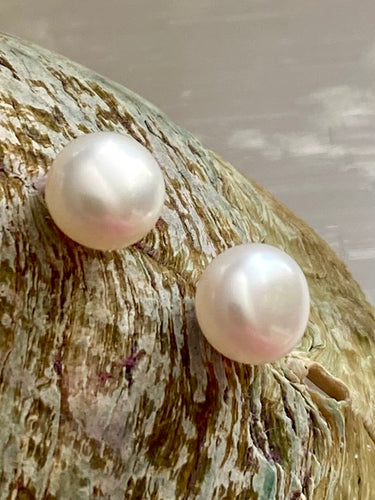 White Pearl Stud Earrings