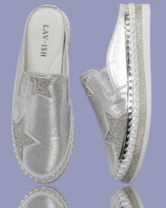 Lav-Ish Silver Slides with Star