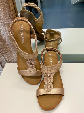 Wedge Crystal Sandals - Champaign