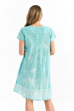 Load image into Gallery viewer, Nicola Cap Sleeve Dress - Coral Border Jade