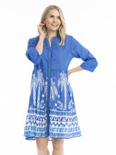 Load image into Gallery viewer, Vivian V Neck Shirt Dress - Azure Drift Blue