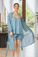 Load image into Gallery viewer, Dressing Gown/Robe - Blue  Floral Print
