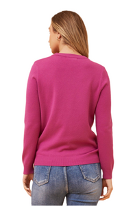 Diamond Pattern Knit Pullover in Orchid by Caroline Morgan