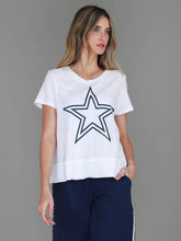 Load image into Gallery viewer, Charlene Women's Star Stripe T-Shirt – Cotton Slub Jersey