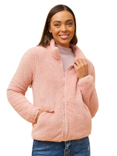 Load image into Gallery viewer, Zip Front  Faux Fur Jacket - Blush