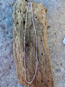Amthyst Facet Lace Sterling Silver Chain