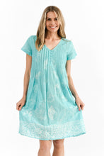 Load image into Gallery viewer, Nicola Cap Sleeve Dress - Coral Border Jade