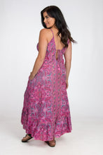 Load image into Gallery viewer, Long Strappy Silk Dress with Pockets - Pink