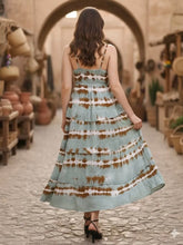 Load image into Gallery viewer, Tie Dye Frilled Neck Maxi Dress