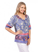 Load image into Gallery viewer, Tessa V-Neck Tassel Top - Paisley