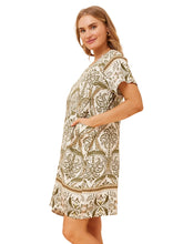 Load image into Gallery viewer, Printed Shift Dress - Vine Green
