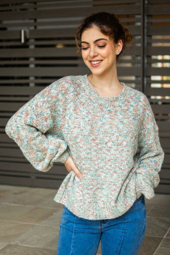 Festival Melange Knit Jumper - Mint