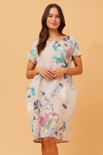 Load image into Gallery viewer, Floral Linen Dress - Beige