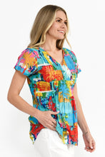 Load image into Gallery viewer, Kayla Cotton Blouse - Painted Palms