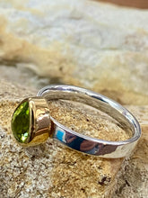 Load image into Gallery viewer, Sterling Silver Tear Drop Ring - Peridot