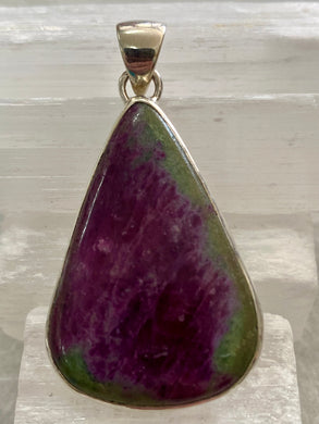 Ruby Zoisite Sterling Silver Pendant