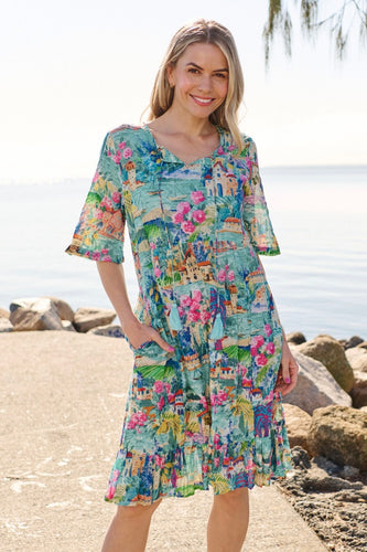 Charli Tassel Tie Dress - Turquoise
