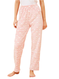 Plush Pyjama Pants - Pink Heart