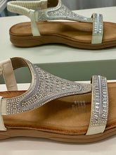 Load image into Gallery viewer, Flat Diamanté Sandals - Beige
