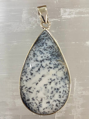 Dendritic Agate Sterling Silver Pendant