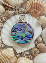 Load image into Gallery viewer, Two Sided Shell Disc Pendant - Paua And Mother Of Pearl