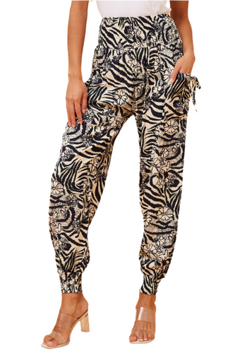 Abstract Print Harem Pants