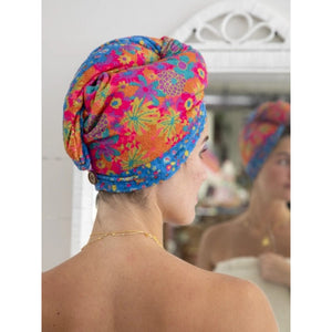 Hair Towel Wrap Neon Magenta Turq