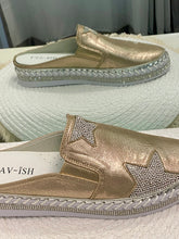 Load image into Gallery viewer, Satin Slides with Star - Gold