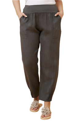 Finn Linen Pants - Charcoal