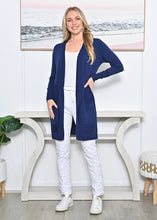 Load image into Gallery viewer, Side Pocket Long Knit Cardigan - Navy