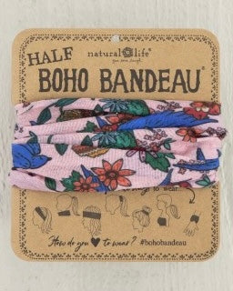 Boho Bandeau Half - Swallows Light Pink