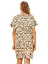 Load image into Gallery viewer, Printed Shift Dress - Vine Green
