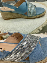 Load image into Gallery viewer, Kylie Wedge Sandals - Denim
