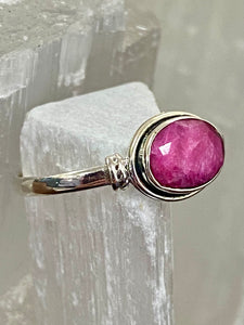 Indian Ruby Oval Sterling Silver Ring