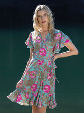 Load image into Gallery viewer, Peonie Short Wrap Dress