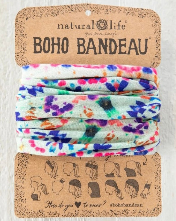 Boho Bandeau - Dark Cream Tie Dye