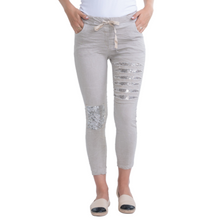 Load image into Gallery viewer, Italian Stretch Sequenced Pants - Sabbia