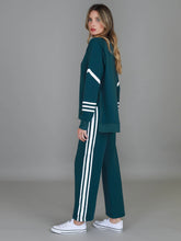 Load image into Gallery viewer, Robin | Women's Oversized 3S Stripe Sweatshirt – Cotton French Terry - Deep Teal