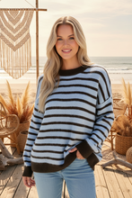 Load image into Gallery viewer, Striped Knit Jumper - Blue/Chocolate