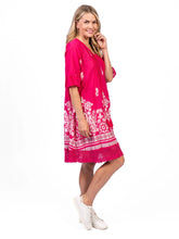 Load image into Gallery viewer, Hannah Boho Tunic - Ornate Pink