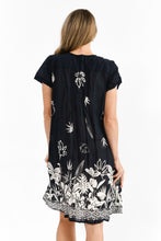 Load image into Gallery viewer, Nicola Cap Sleeve Dress - Trop Border Navy