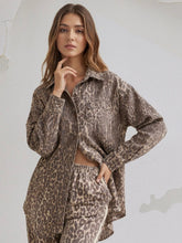 Load image into Gallery viewer, Button Down Denim Shacket - Leopard